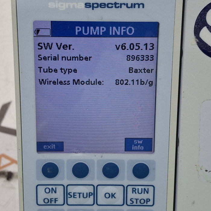 Baxter Sigma Spectrum 6.05.13 with B/G Battery Infusion Pump