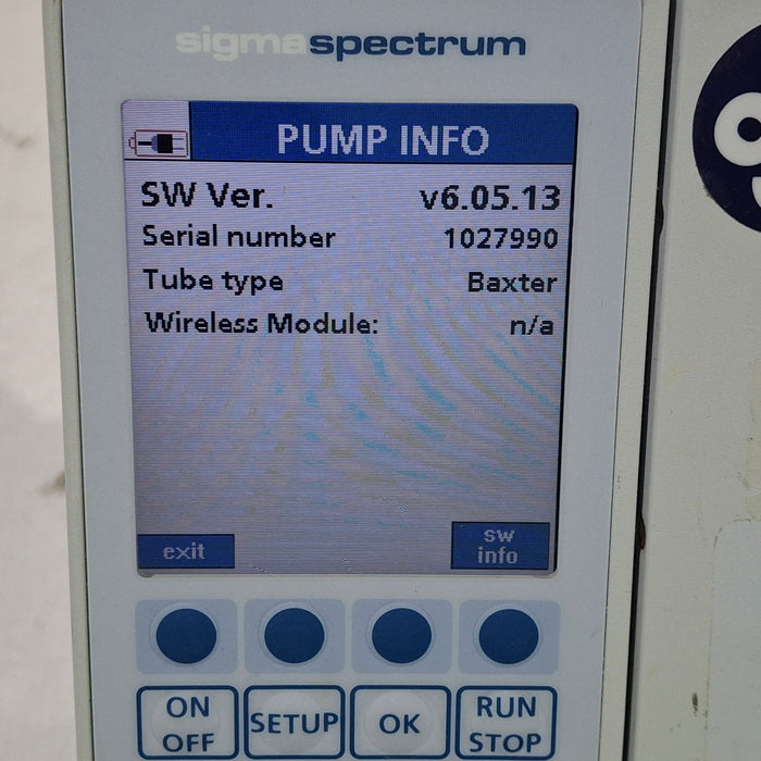 Baxter Sigma Spectrum 6.05.13 with A/B/G/N Battery Infusion Pump