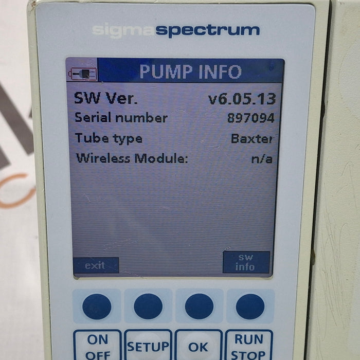 Baxter Sigma Spectrum 6.05.13 with B/G Battery Infusion Pump