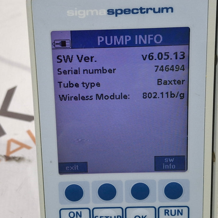 Baxter Sigma Spectrum 6.05.13 with B/G Battery Infusion Pump