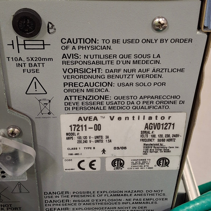 CareFusion CareFusion Avea Ventilator Respiratory reLink Medical