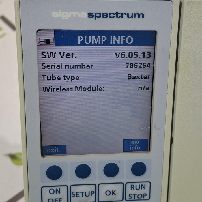 Baxter Sigma Spectrum 6.05.13 with B/G Battery Infusion Pump