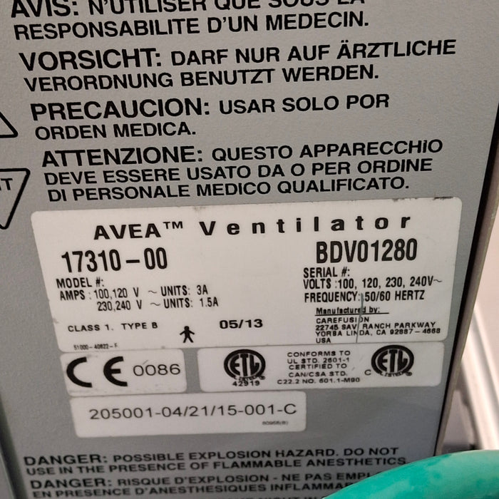 CareFusion CareFusion Avea Ventilator Respiratory reLink Medical