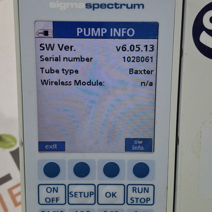 Baxter Sigma Spectrum 6.05.13 with A/B/G/N Battery Infusion Pump