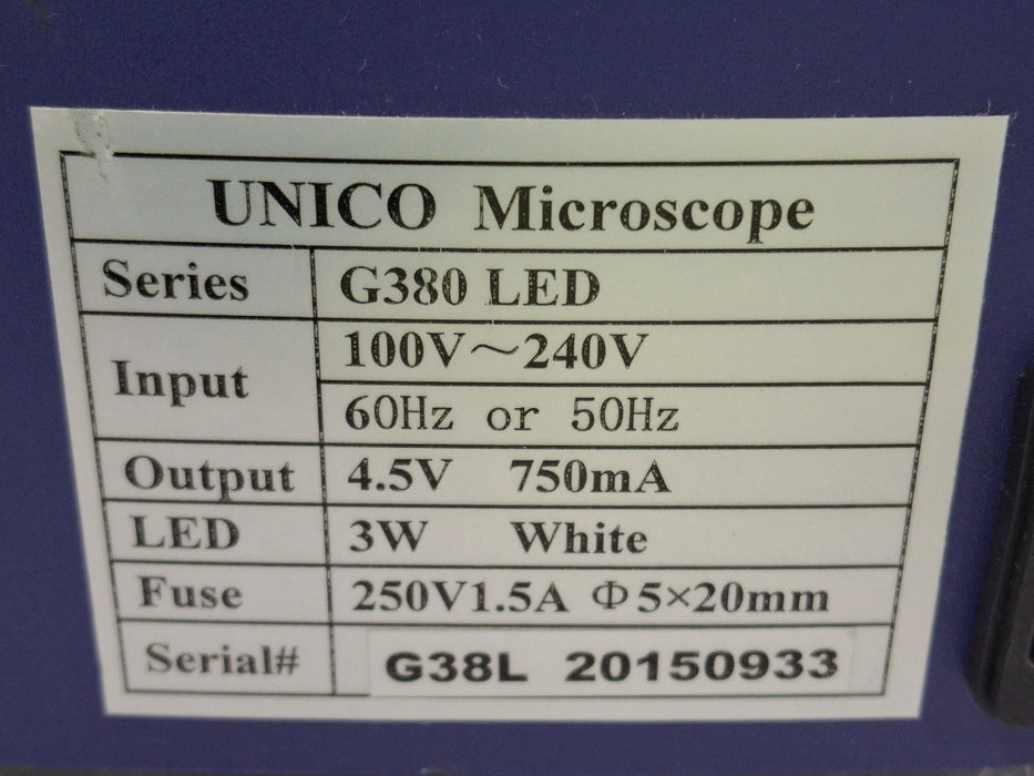 Unico Unico G380 Binocular Microscope Lab Microscopes reLink Medical