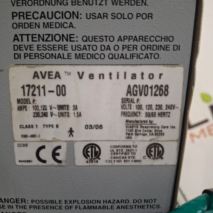 CareFusion CareFusion Avea Ventilator Respiratory reLink Medical