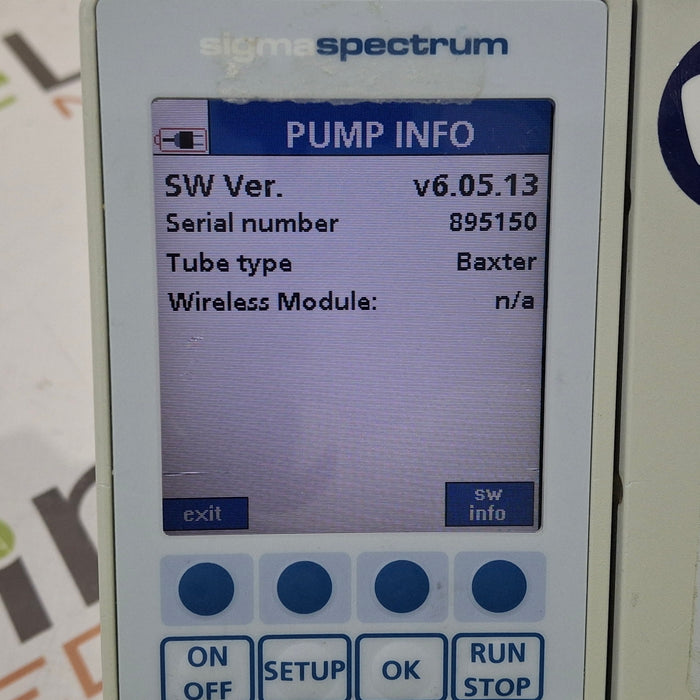 Baxter Sigma Spectrum 6.05.13 with B/G Battery Infusion Pump