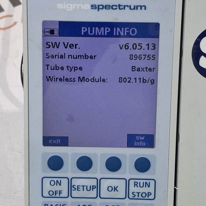 Baxter Sigma Spectrum 6.05.13 with B/G Battery Infusion Pump