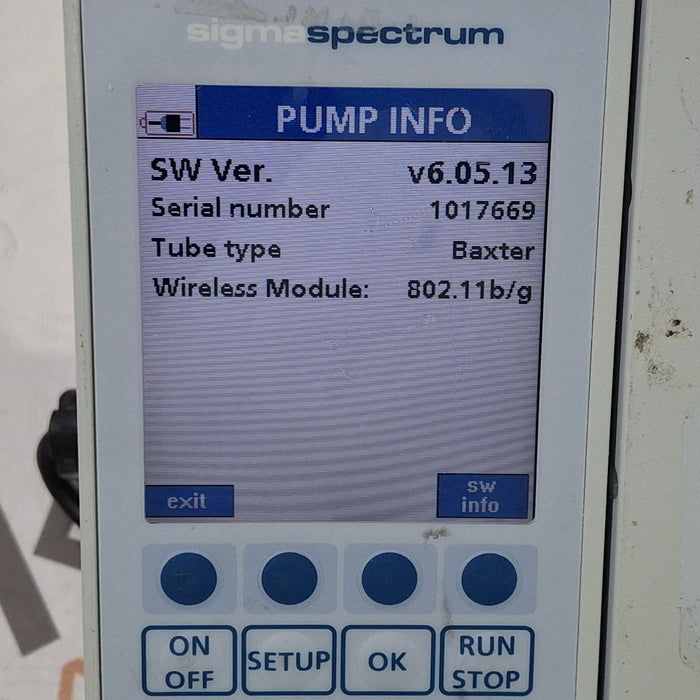 Baxter Sigma Spectrum 6.05.13 with B/G Battery Infusion Pump