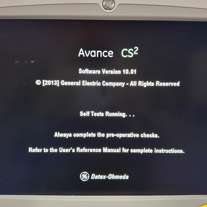 GE Healthcare Avance CS2 Anesthesia Machine