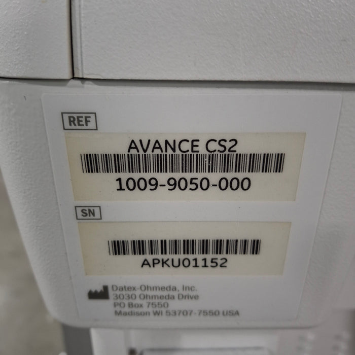 GE Healthcare Avance CS2 Anesthesia Machine