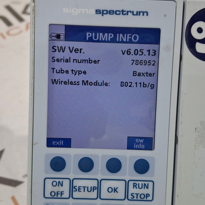 Baxter Sigma Spectrum 6.05.13 with B/G Battery Infusion Pump