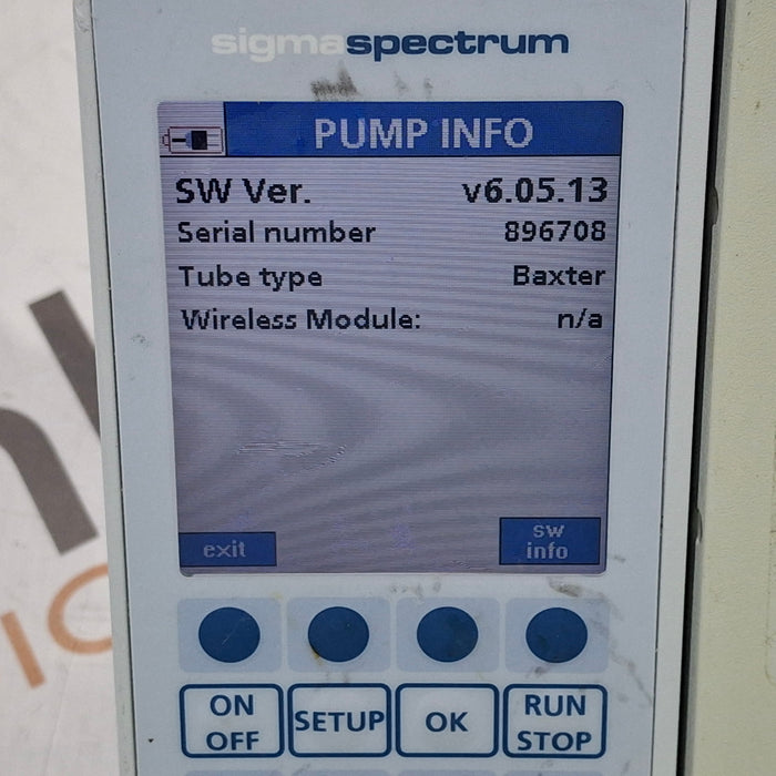 Baxter Sigma Spectrum 6.05.13 with B/G Battery Infusion Pump