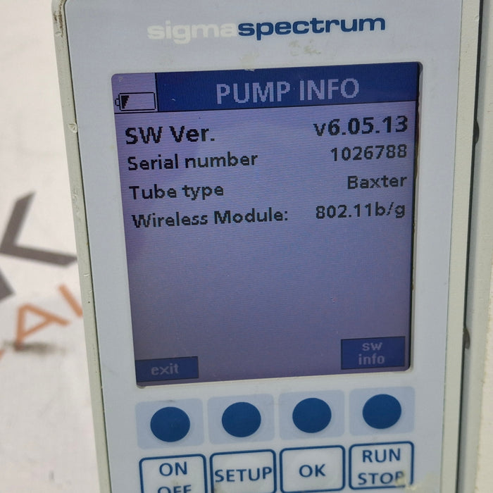 Baxter Sigma Spectrum 6.05.13 with B/G Battery Infusion Pump