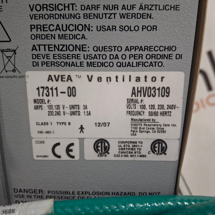 CareFusion CareFusion Avea Ventilator Respiratory reLink Medical