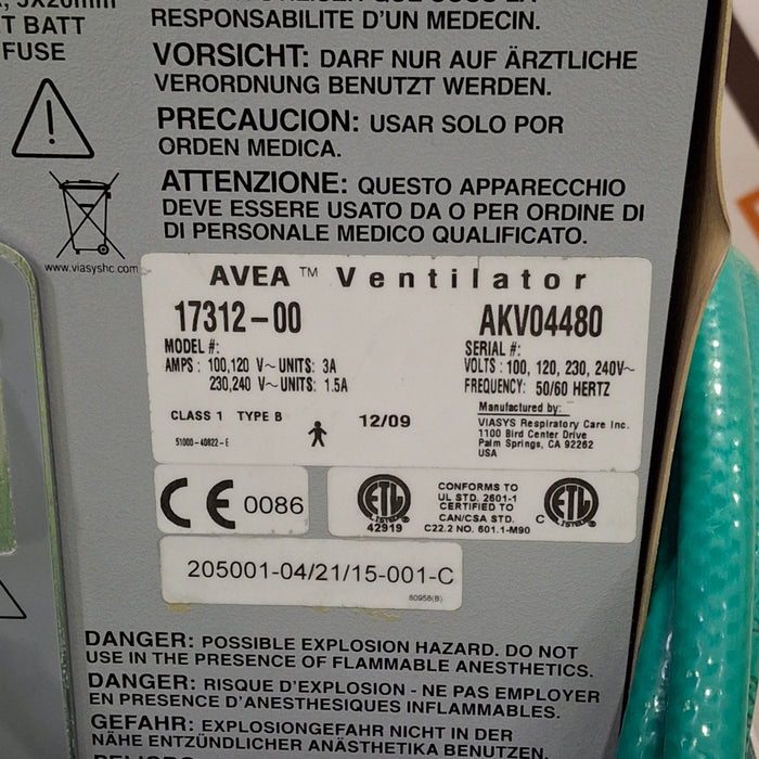 CareFusion CareFusion Avea Ventilator Respiratory reLink Medical
