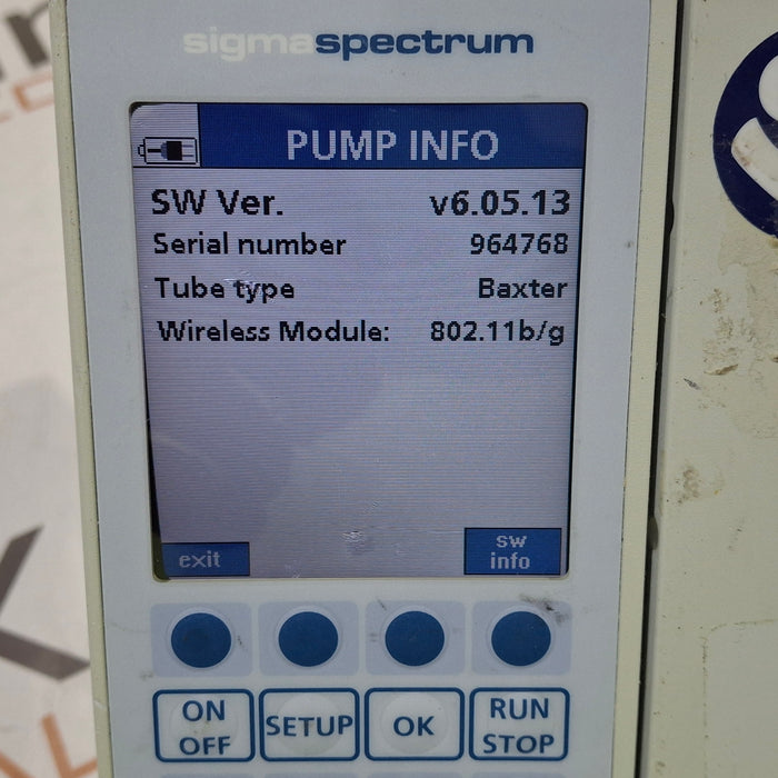 Baxter Sigma Spectrum 6.05.13 with B/G Battery Infusion Pump