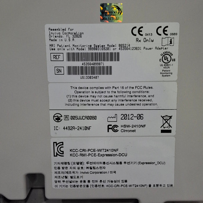 Philips Invivo Expression MRI Compatible Patient Monitor