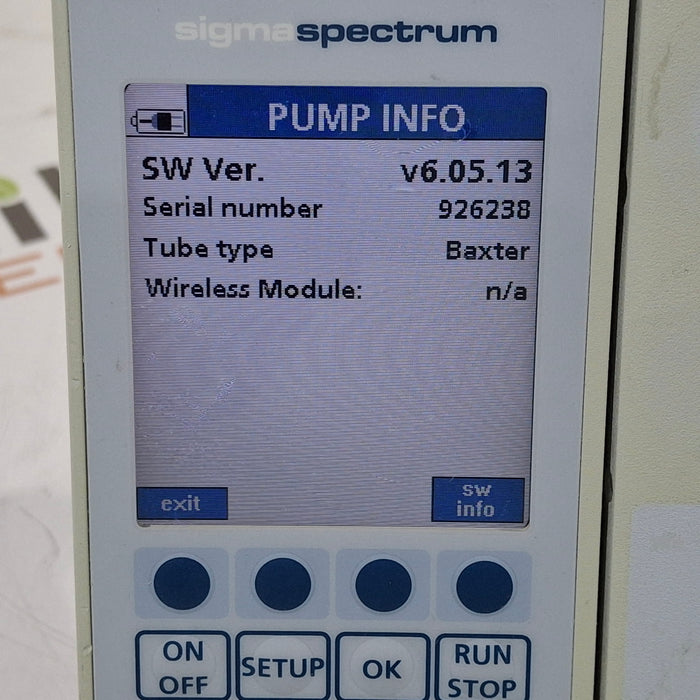 Baxter Sigma Spectrum 6.05.13 with B/G Battery Infusion Pump