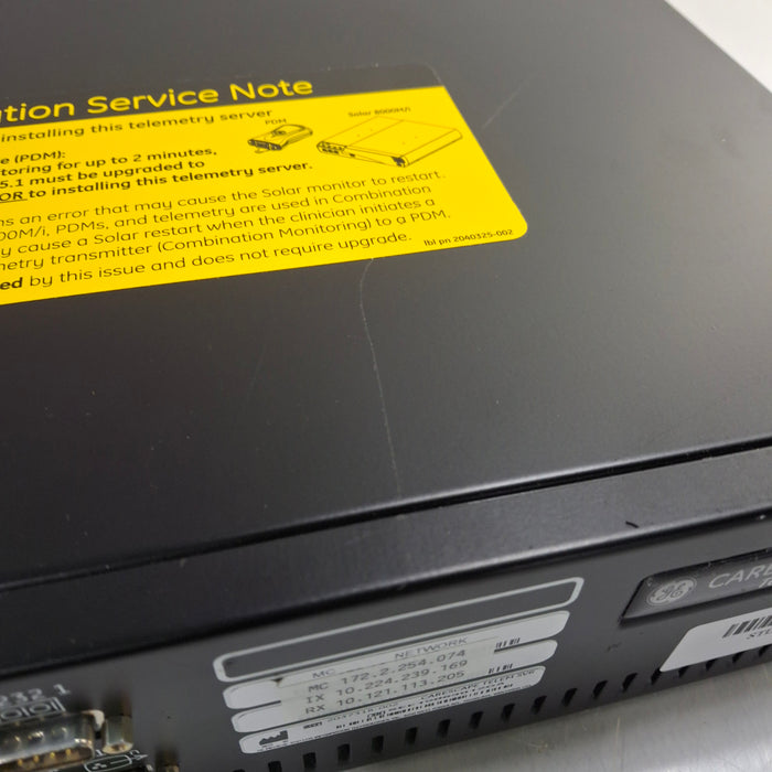 GE Healthcare MP100R Telemetry Server