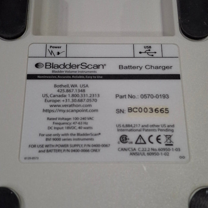 Verathon Medical, Inc BladderScan 0570-0193 Battery Charger