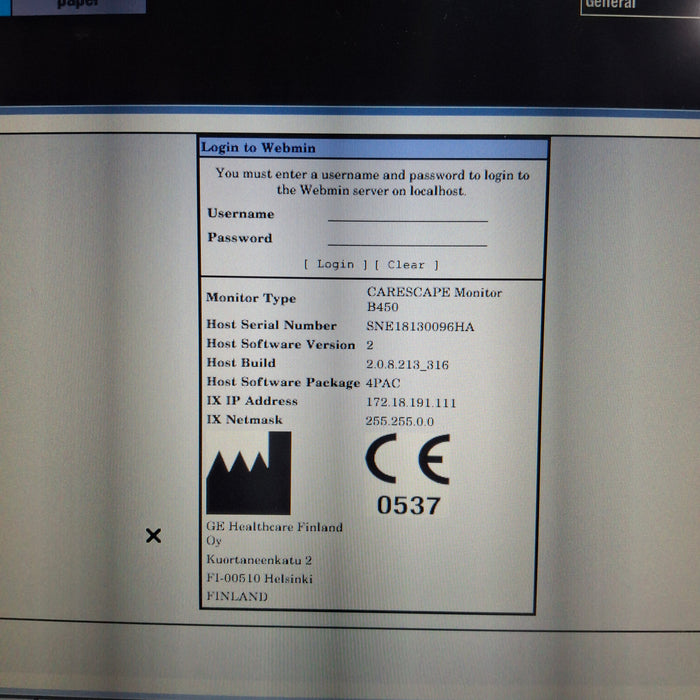 GE Healthcare GE Healthcare Carescape B450 Post Anesthesia Care Patient Monitor Patient Monitors reLink Medical