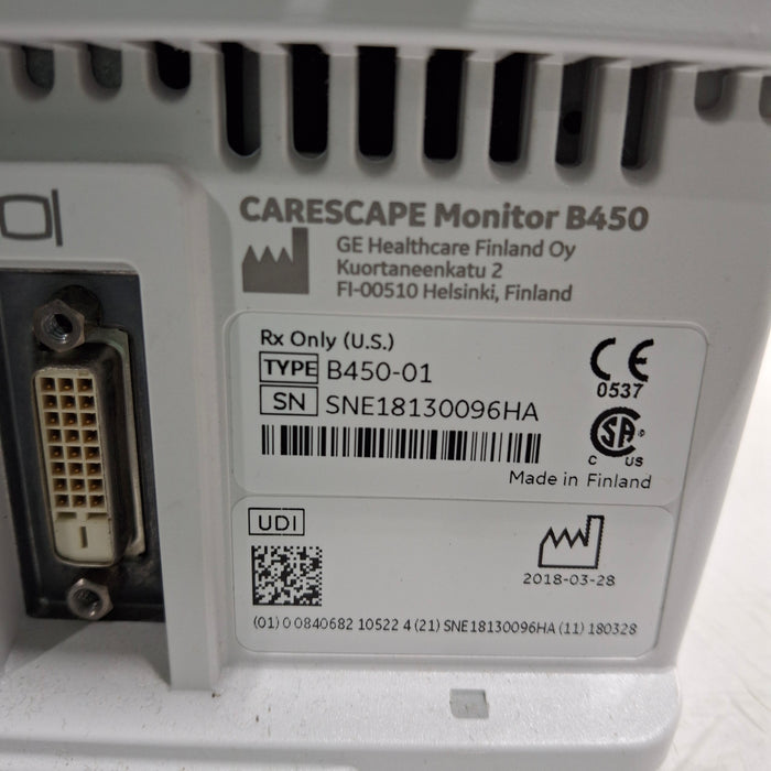 GE Healthcare GE Healthcare Carescape B450 Post Anesthesia Care Patient Monitor Patient Monitors reLink Medical