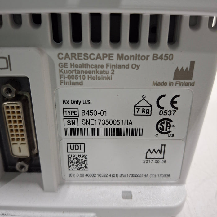 GE Healthcare GE Healthcare Carescape B450 Emergency Care Patient Monitor Patient Monitors reLink Medical