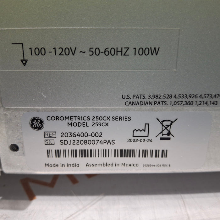 GE Healthcare GE Healthcare Corometrics 250cx Series Model 259cx Fetal Monitor Patient Monitors reLink Medical