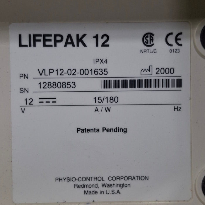 Physio-Control LifePak 12 3-Lead Defibrillator