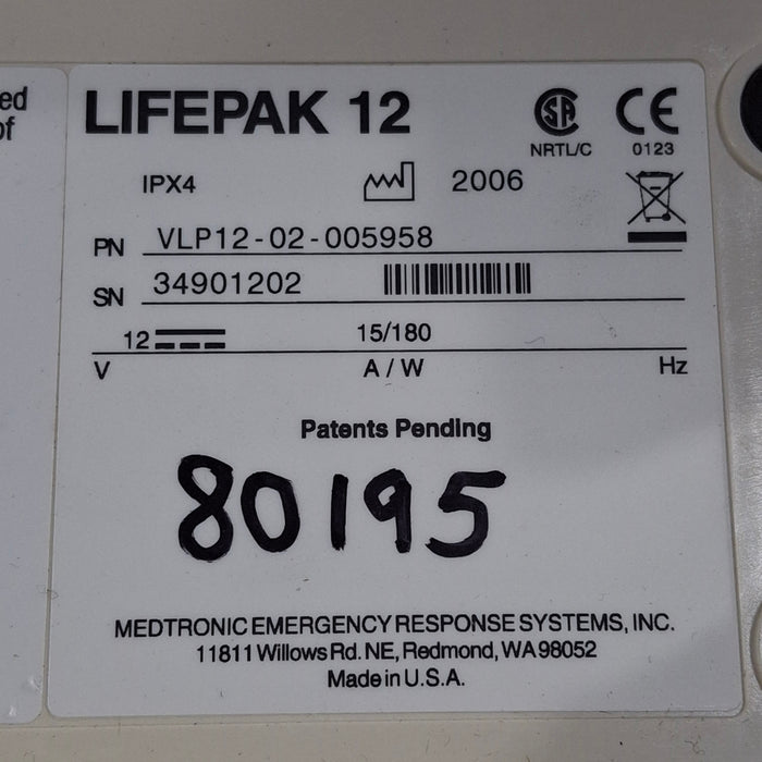 Physio-Control LifePak 12 3-Lead Defibrillator