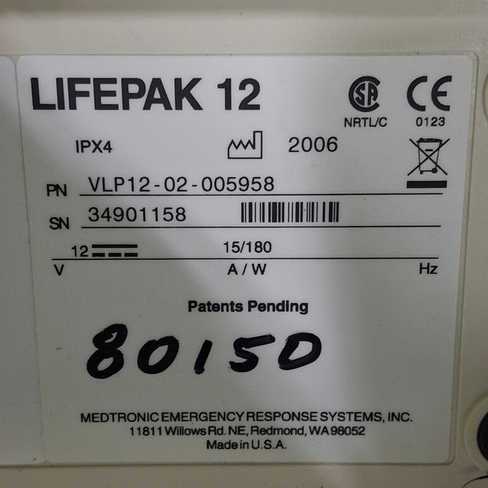 Physio-Control LifePak 12 3-Lead Defibrillator