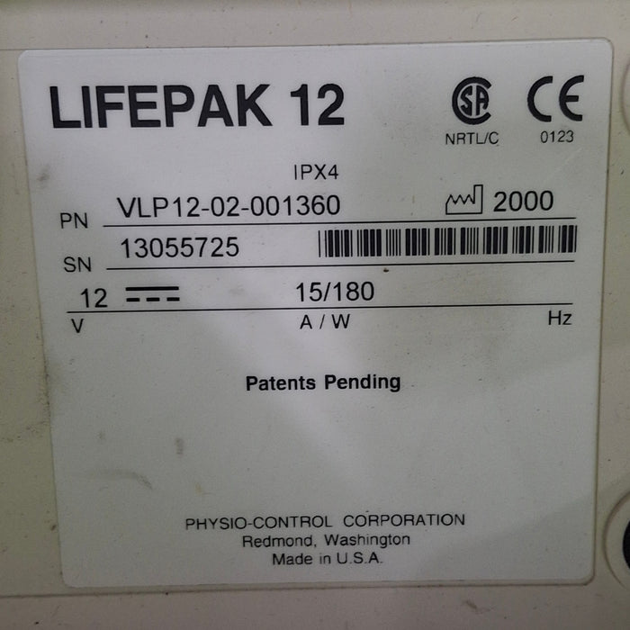 Physio-Control LifePak 12 3-Lead Defibrillator