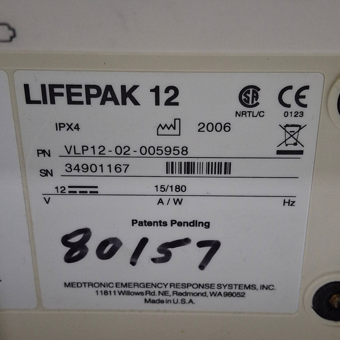 Physio-Control LifePak 12 3-Lead Defibrillator