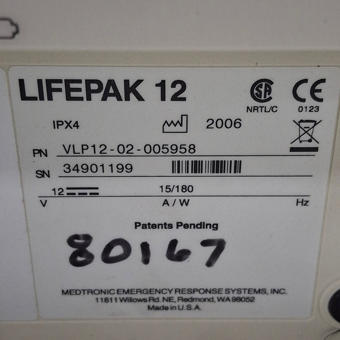 Physio-Control LifePak 12 3-Lead Defibrillator