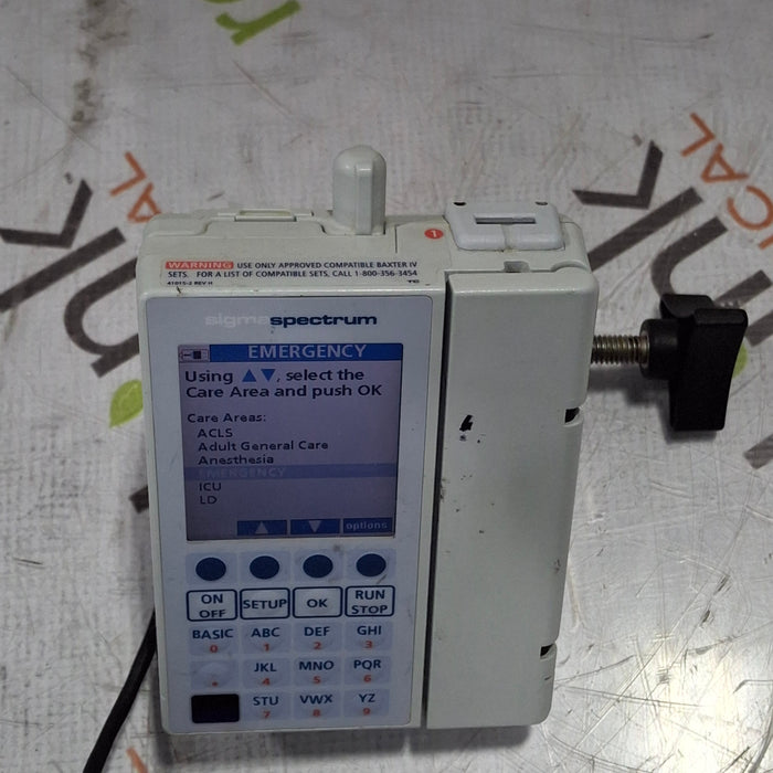 Baxter Sigma Spectrum 6.05.14 with B/G Battery Infusion Pump