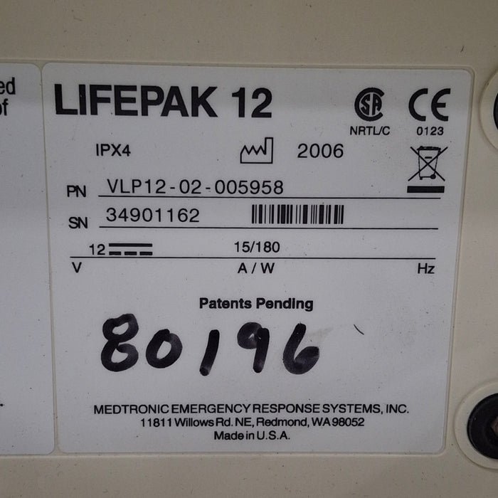 Physio-Control LifePak 12 3-Lead Defibrillator