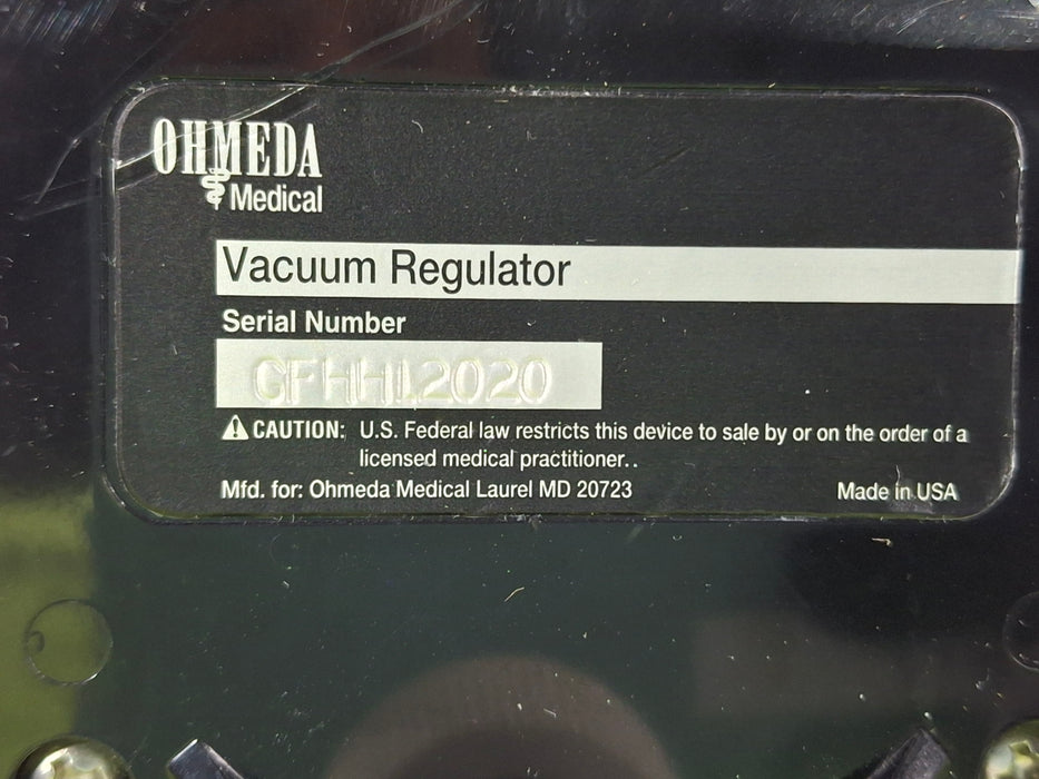 Ohmeda Medical Vacuum Regulator