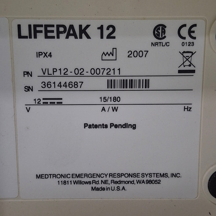 Physio-Control LifePak 12 3-Lead Defibrillator