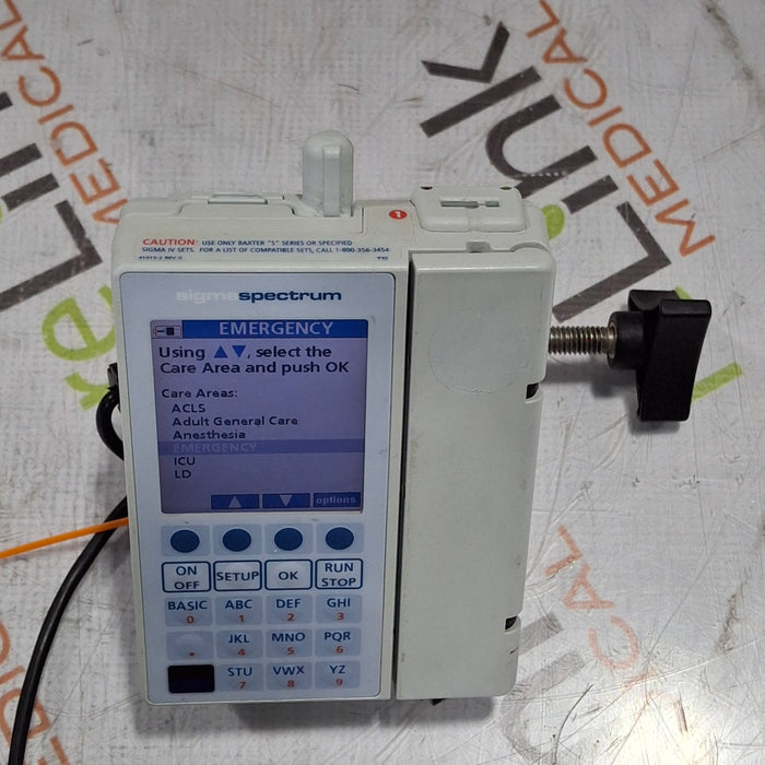 Baxter Sigma Spectrum 6.05.14 with B/G Battery Infusion Pump