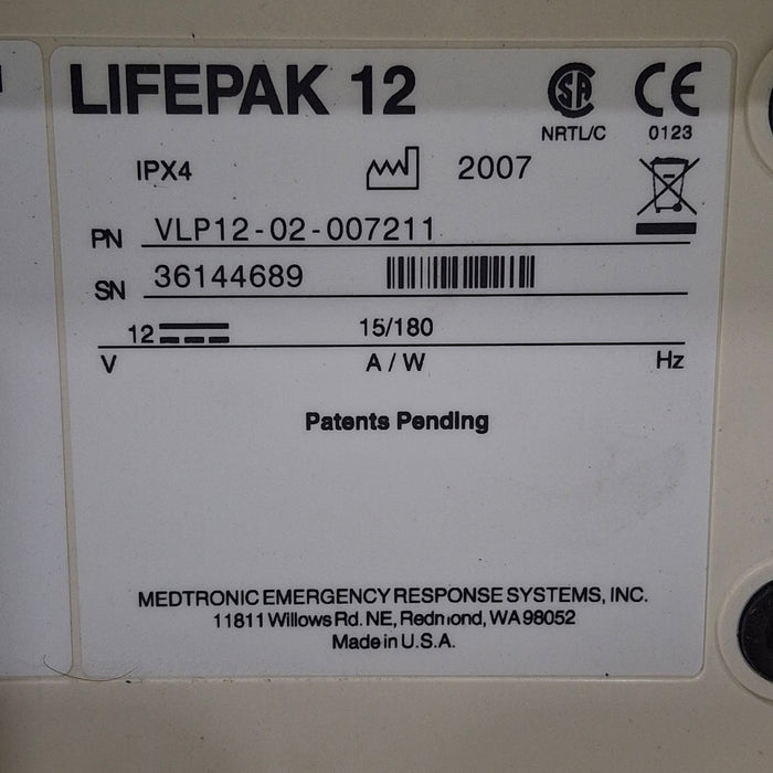 Physio-Control LifePak 12 3-Lead Defibrillator