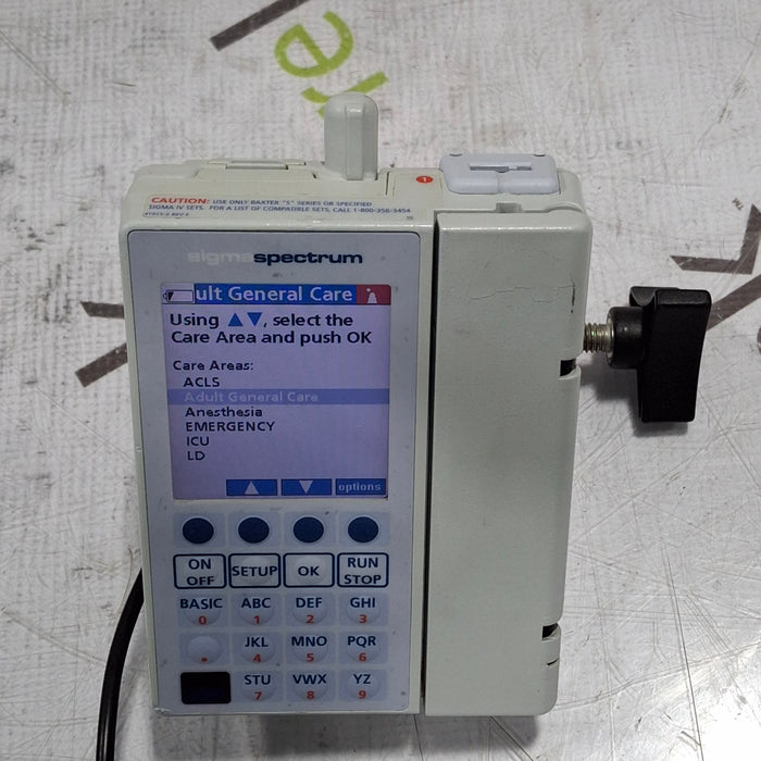 Baxter Sigma Spectrum 6.05.13 with B/G Battery Infusion Pump