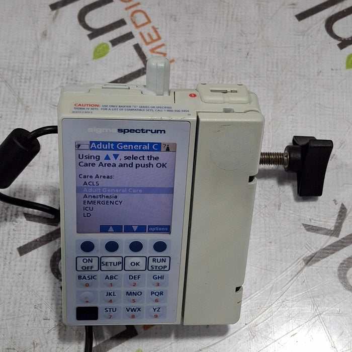 Baxter Sigma Spectrum 6.05.13 with B/G Battery Infusion Pump