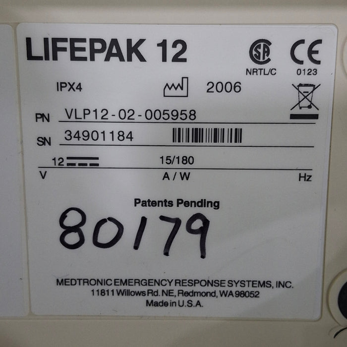 Physio-Control LifePak 12 3-Lead Defibrillator