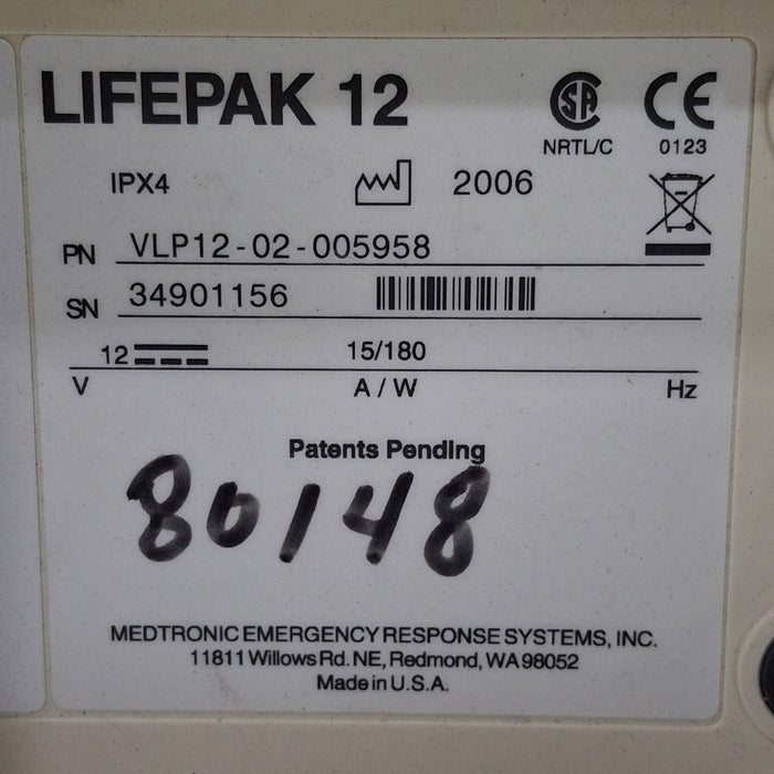 Physio-Control LifePak 12 3-Lead Defibrillator