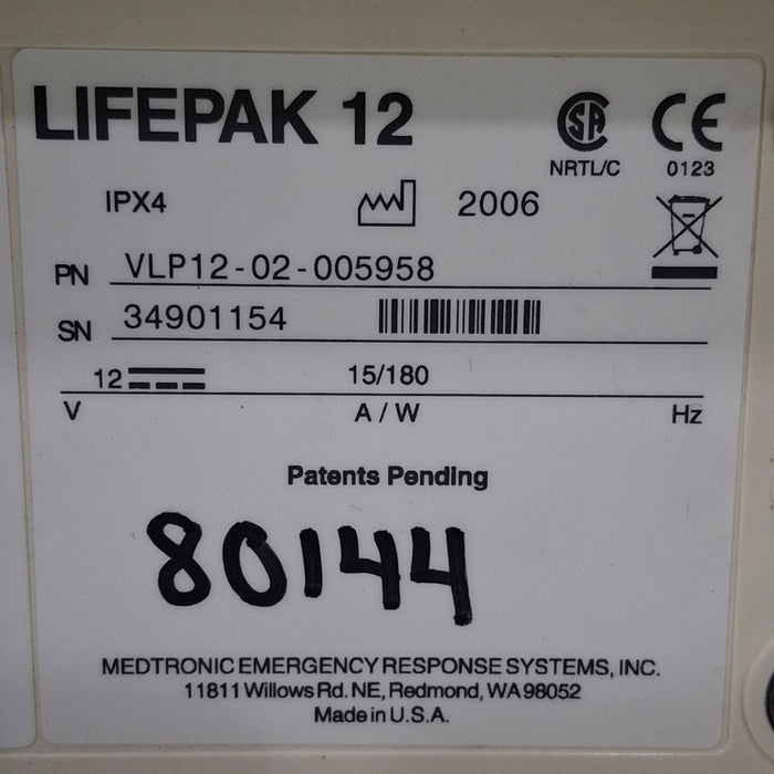 Physio-Control LifePak 12 3-Lead Defibrillator