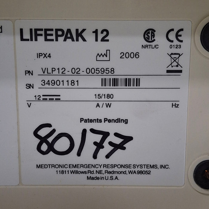 Physio-Control LifePak 12 3-Lead Defibrillator