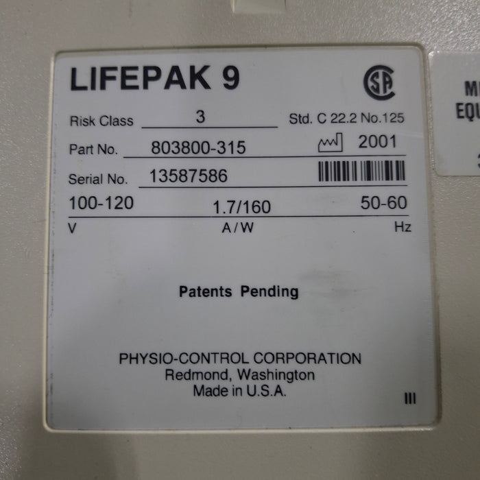 Physio-Control LifePak 9 Defibrillator