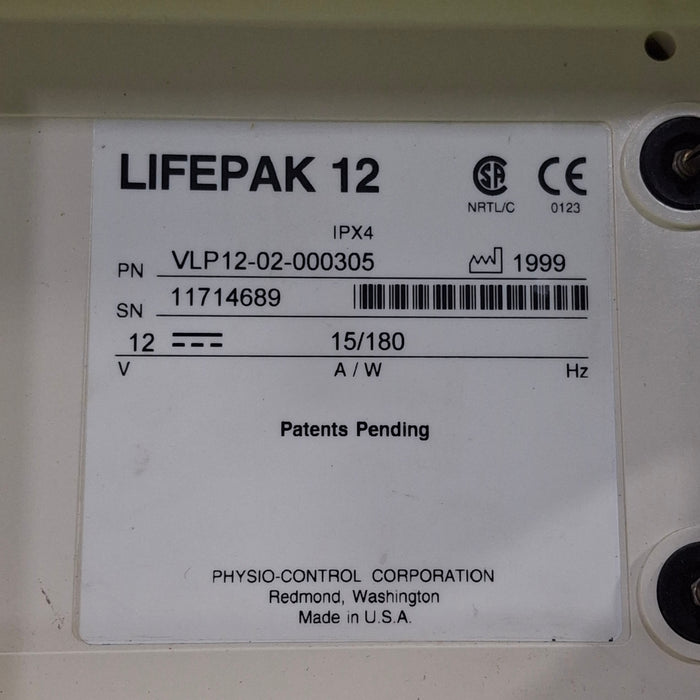 Physio-Control LifePak 12 3-Lead Defibrillator