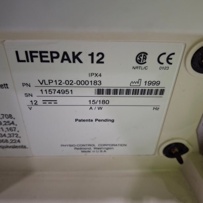 Physio-Control LifePak 12 3-Lead Defibrillator